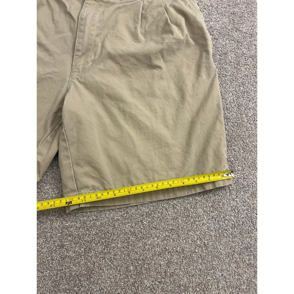 VTG Bogari Chino Shorts Mens 34 Khaki Tan Excellent Pleated Cotton Canvas Italy